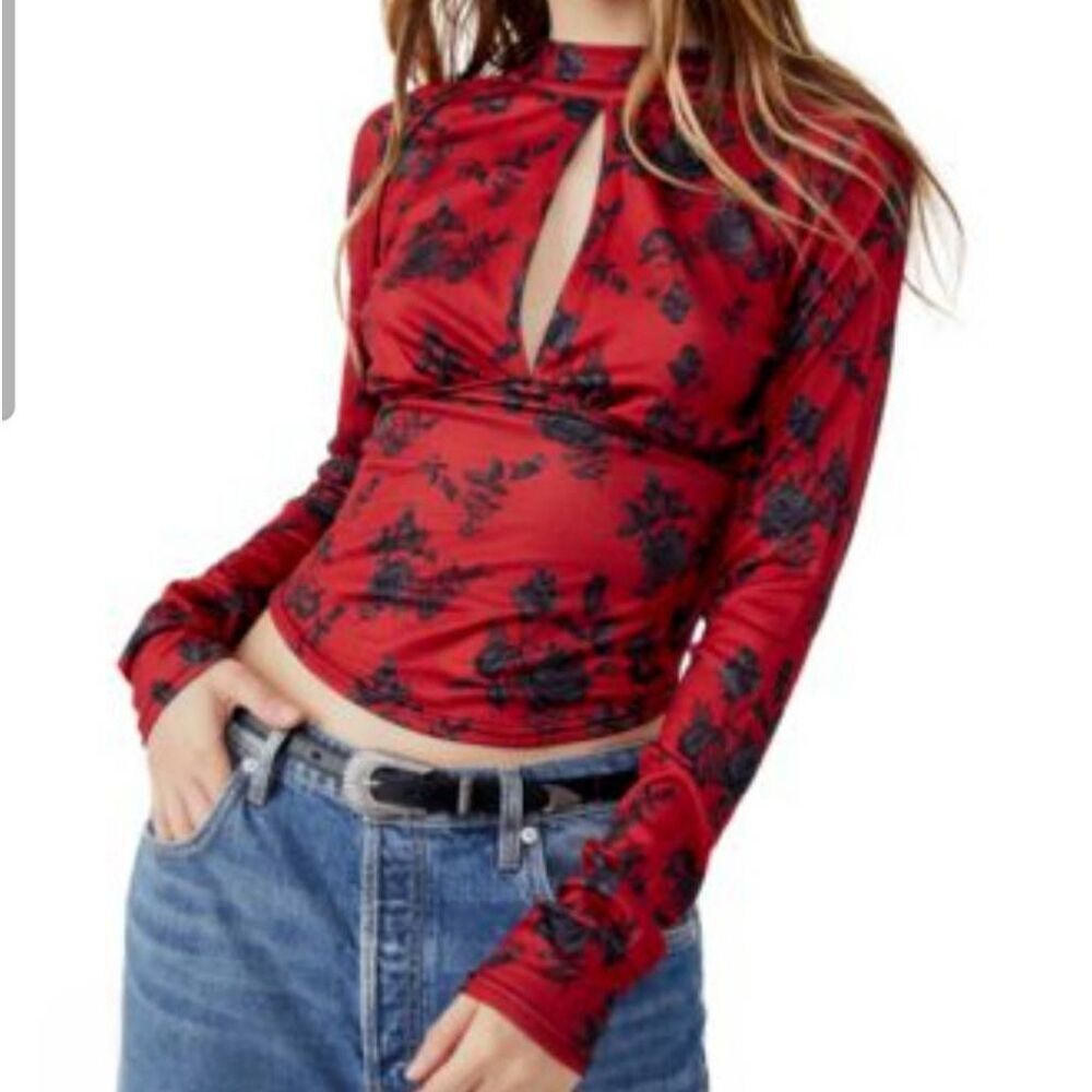 Free People Dinner Party Long Sleeved Blouse